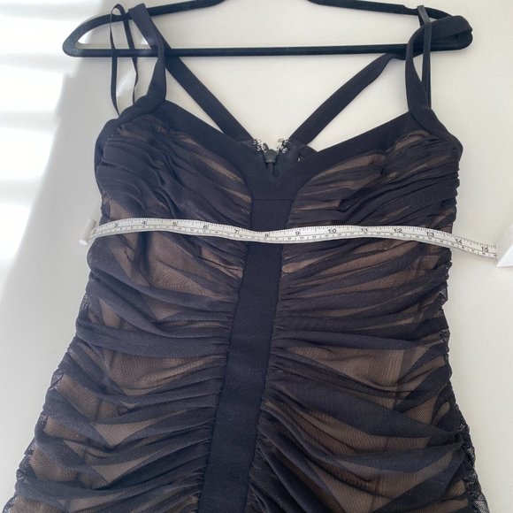 BCBG Max Azria Black Tulle  BodyCon Dress - Picture 5 of 9